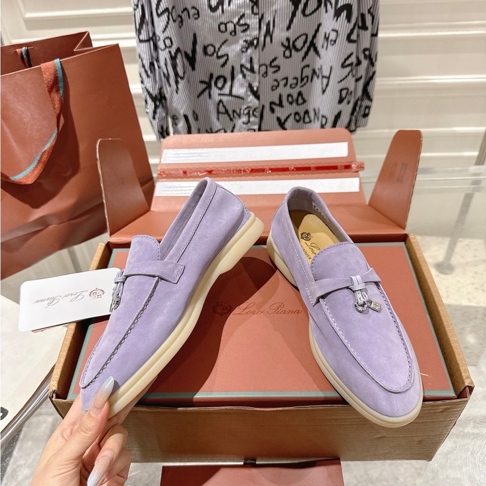 Loro Piana Lavender Suede Loafers | Spring Essential 👡💕 - Picture 3 of 9